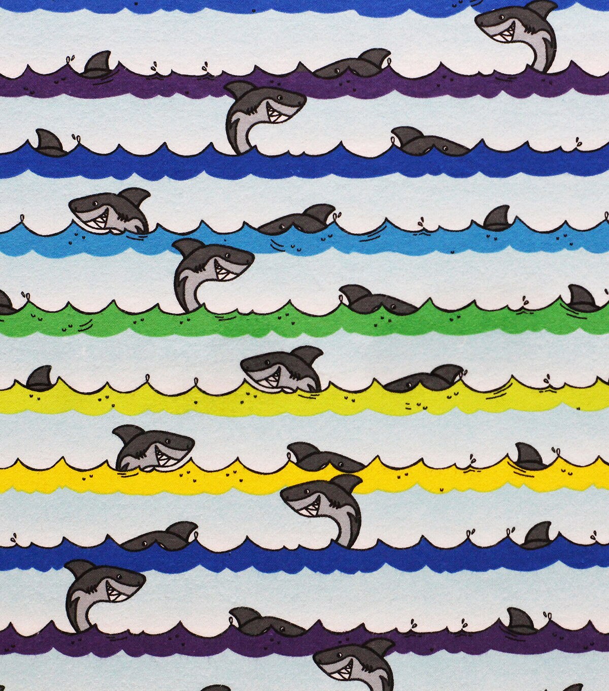 Rainbow Shark Stripe Super Snuggle Flannel Fabric