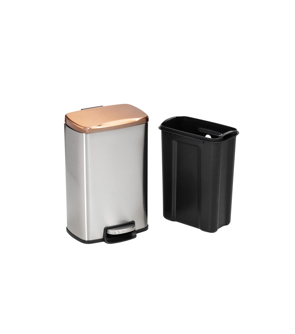 Honey Can Do 13.5 x 24 Rose Gold Stainless Steel Step Trash Cans 2ct