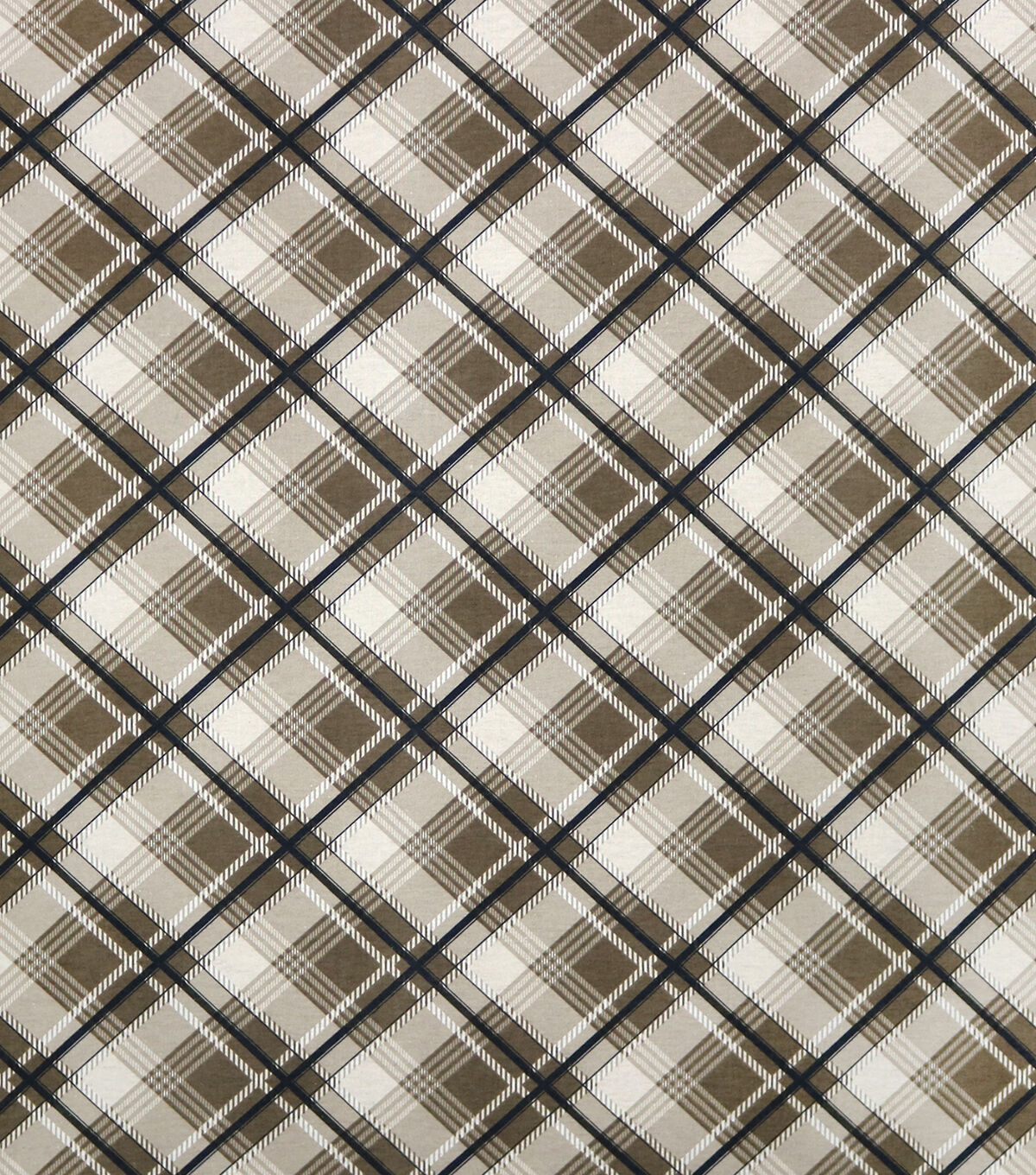 Tan Bias Plaid 108 Wide Flannel Fabric