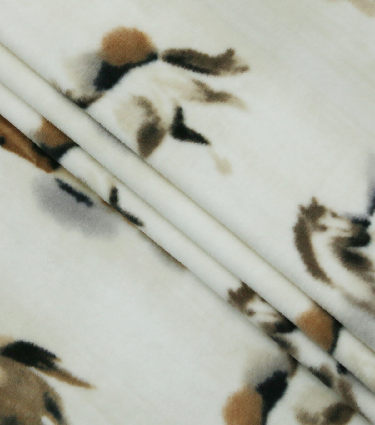 Multi Horses Luxe Fleece Fabric