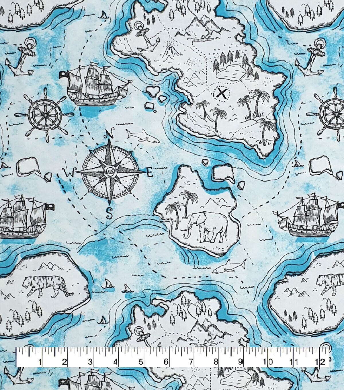 Map Super Snuggle Flannel Fabric
