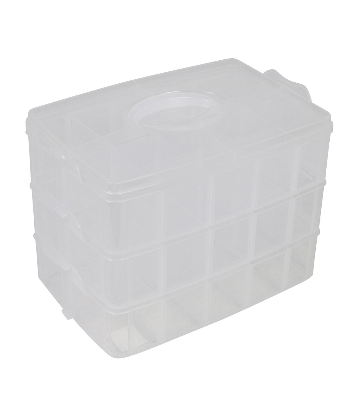 Everything Mary 10 White 30 Compartment Stackable Plastic Storage Box