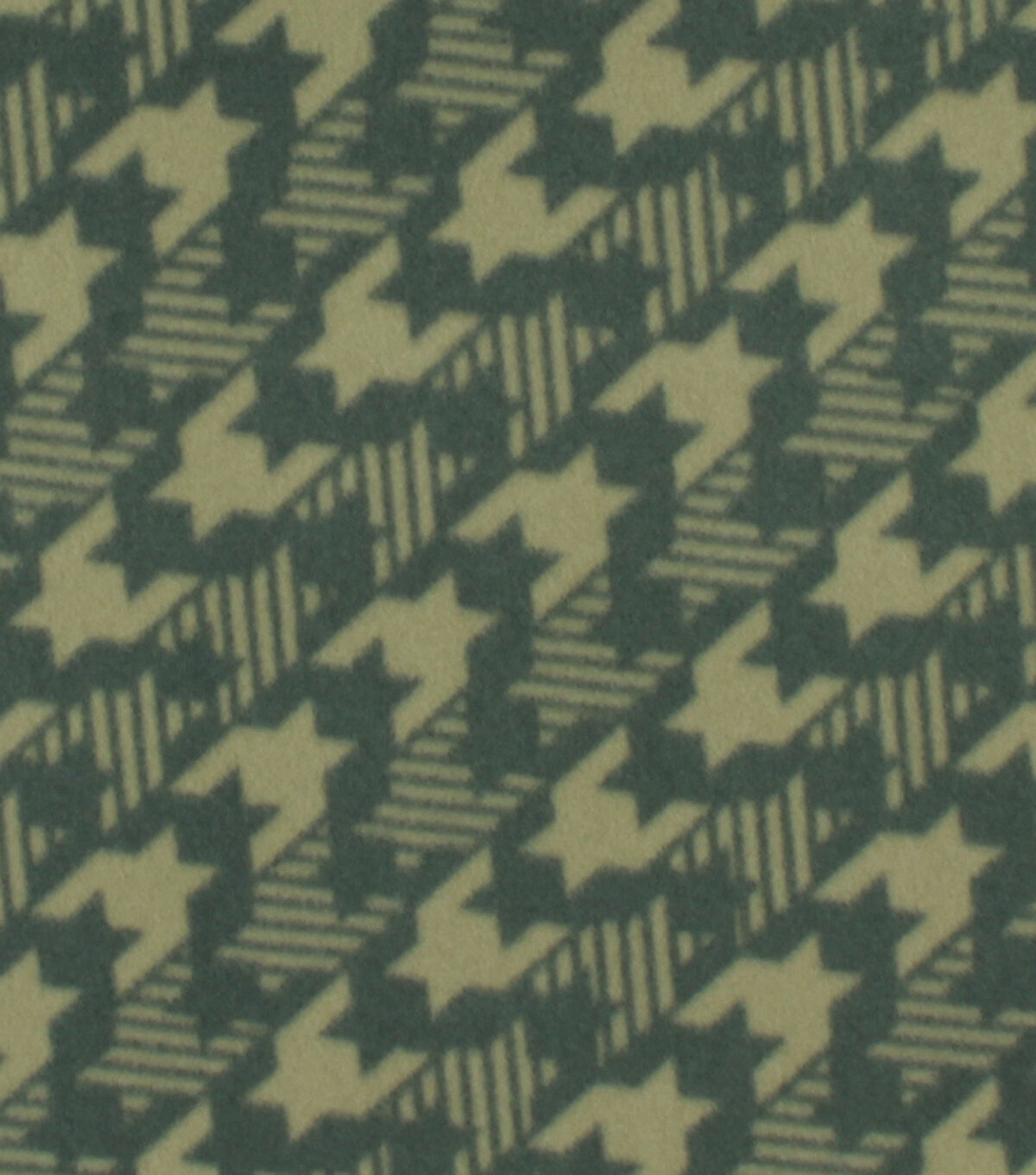 Green Diagonal Houndstooth Blizzard Fleece Fabric