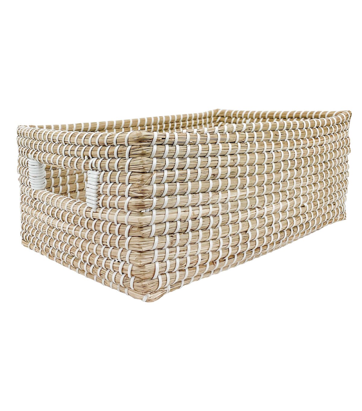14 Natural & White Stitch Woven Basket by Place & Time