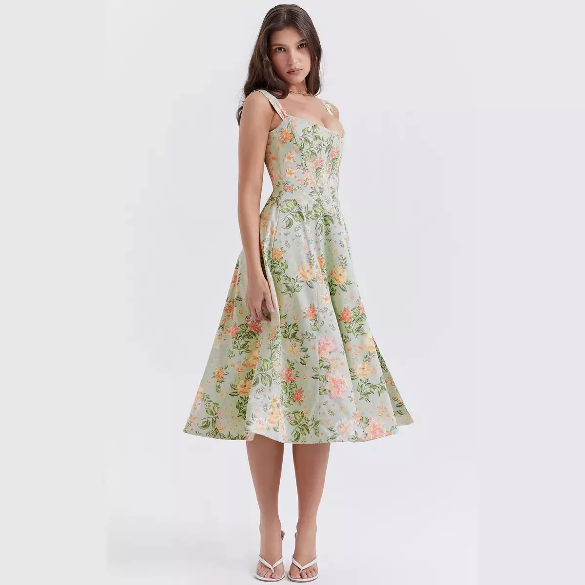 Women's Printed Straps Dress PCD48