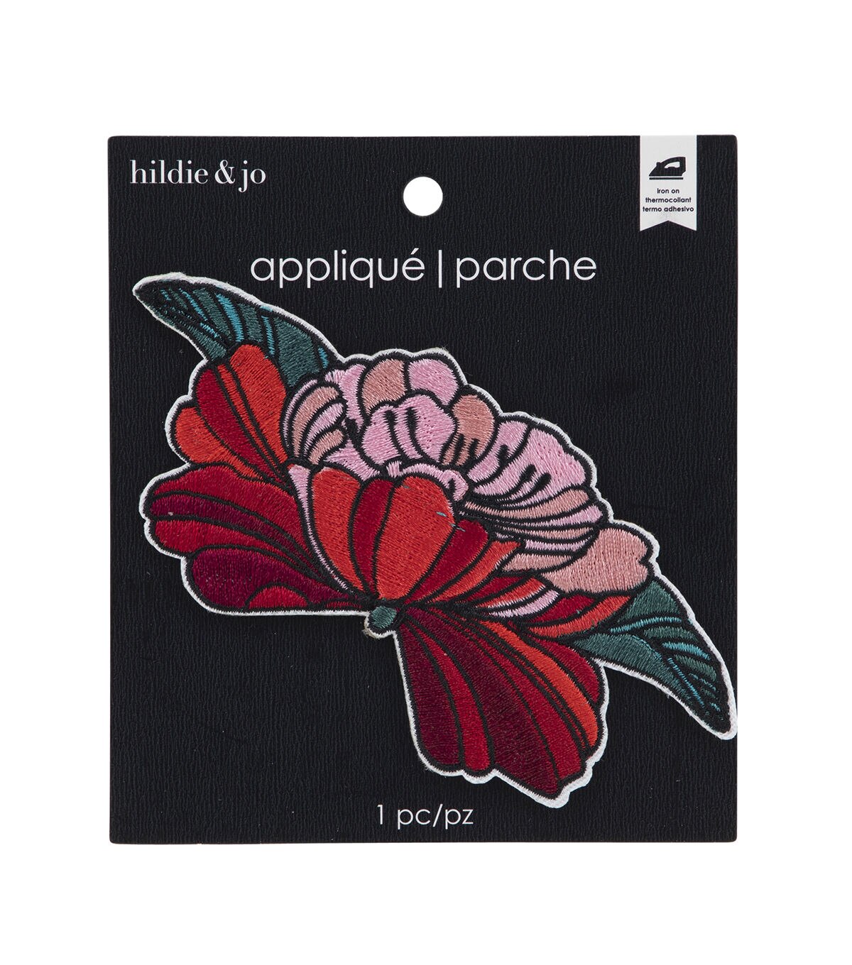 5.5 Red Blooming Flower Iron On Patch by hildie & jo