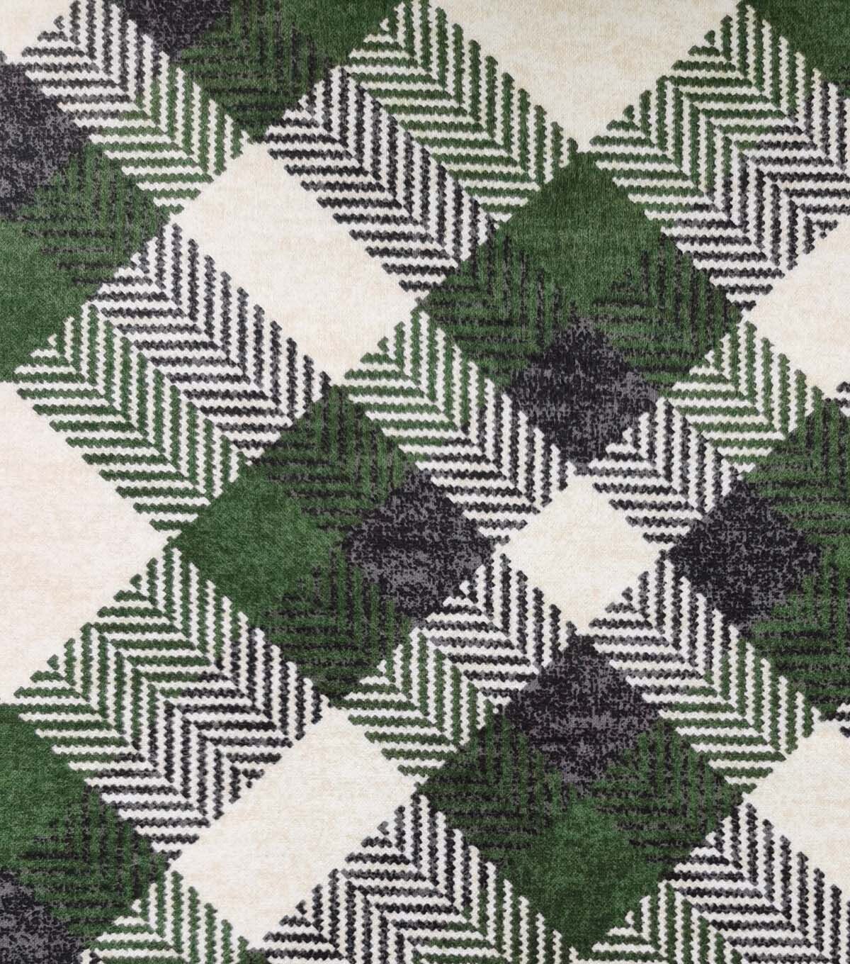 Green Diagonal Plaid Luxe Flannel Fabric