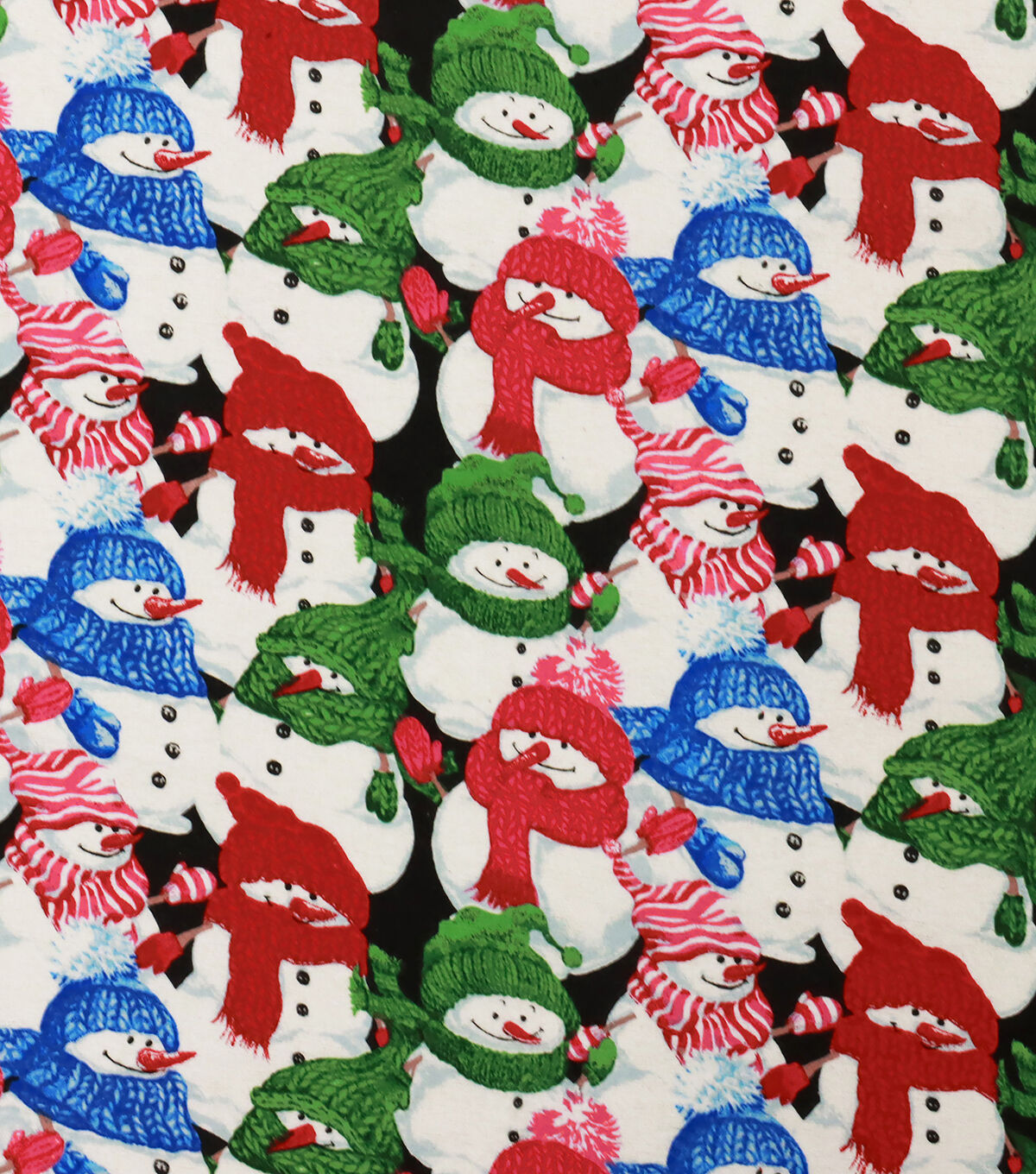 Packed Snowmen Super Snuggle Christmas Flannel Fabric