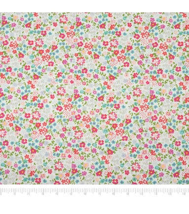 Singer Floral on White Quilt Cotton Fabric