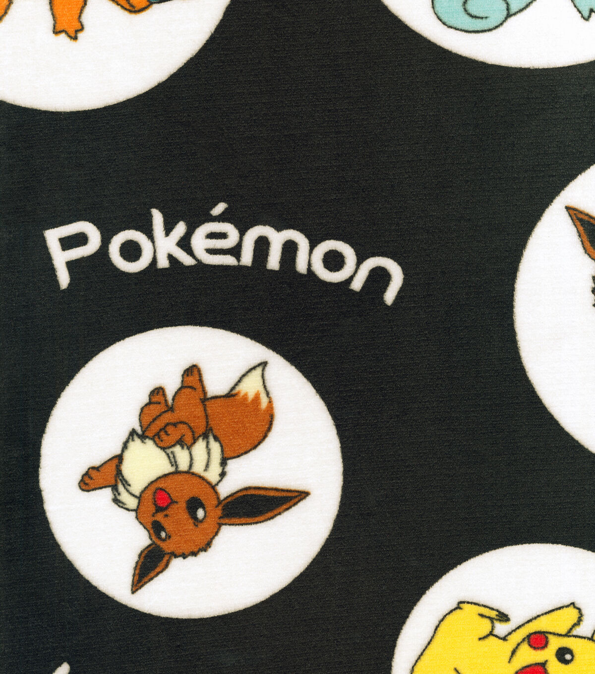 Robert Kaufman Pokemon Micro Velvet Fleece Fabric Circle Toss