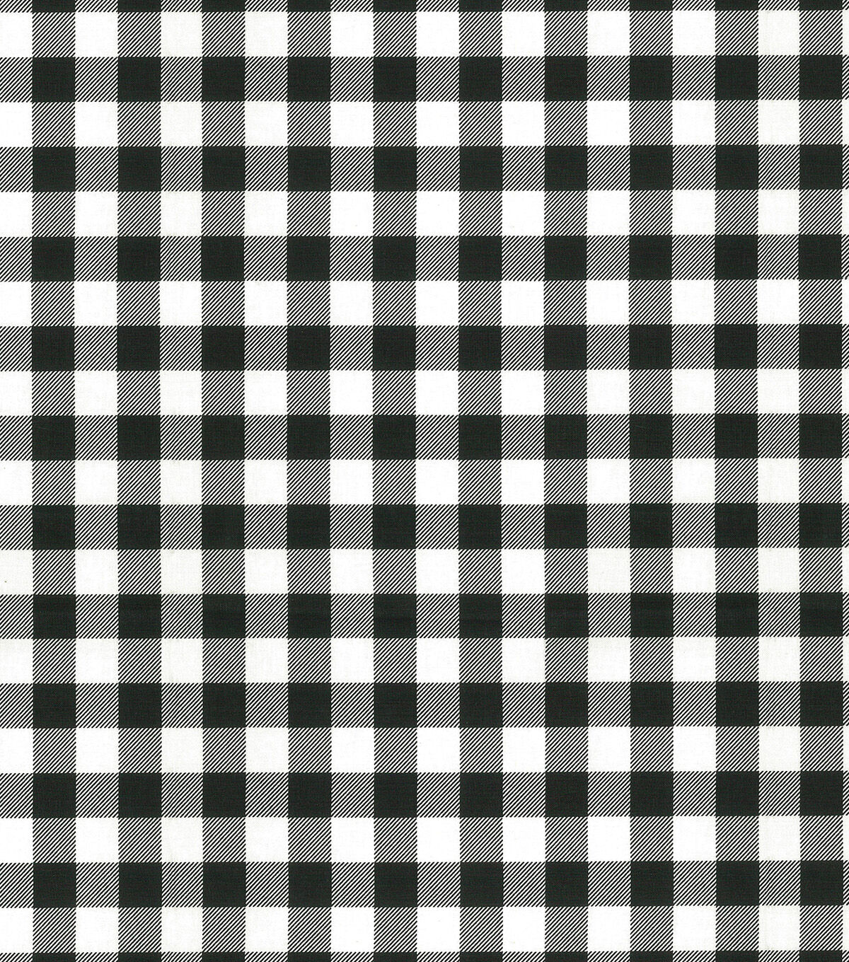 Black & White Buffalo Checks Christmas Cotton Fabric