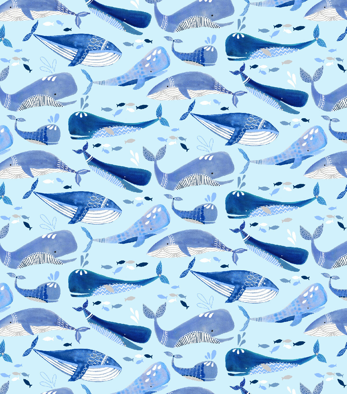 Super Snuggle Flannel Fabric Whales