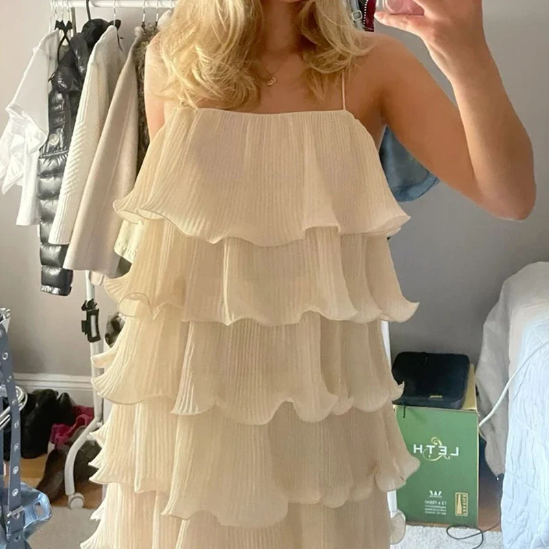 Layer Ruffles Cami Mini Dress