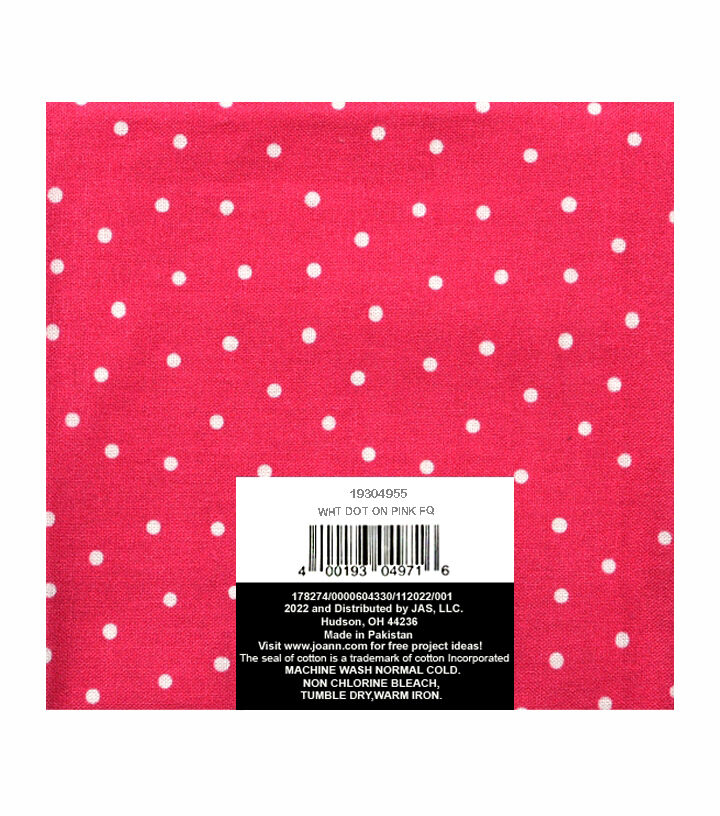 18 x 21 White Dots Cotton Fabric Quarter 1pc by Keepsake Calico