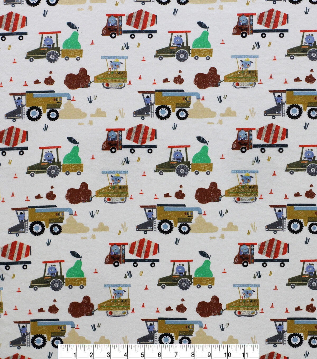 Animal Construction Super Snuggle Flannel Fabric