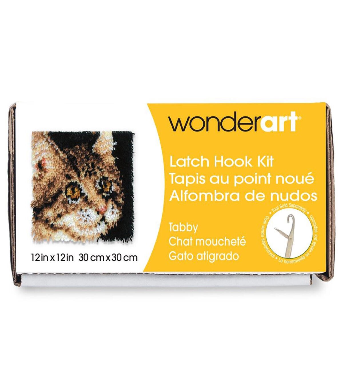 Wonderart Latch Hook Kit 12X12 Tabby