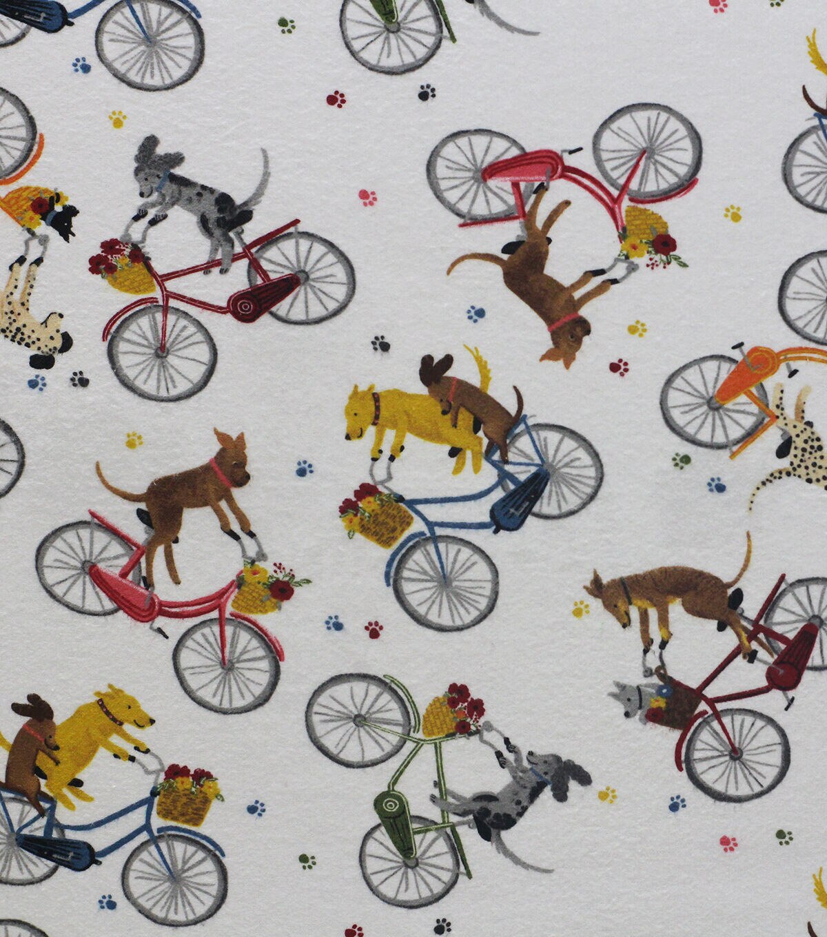 Bicycle Dogs Super Snuggle Flannel Fabric