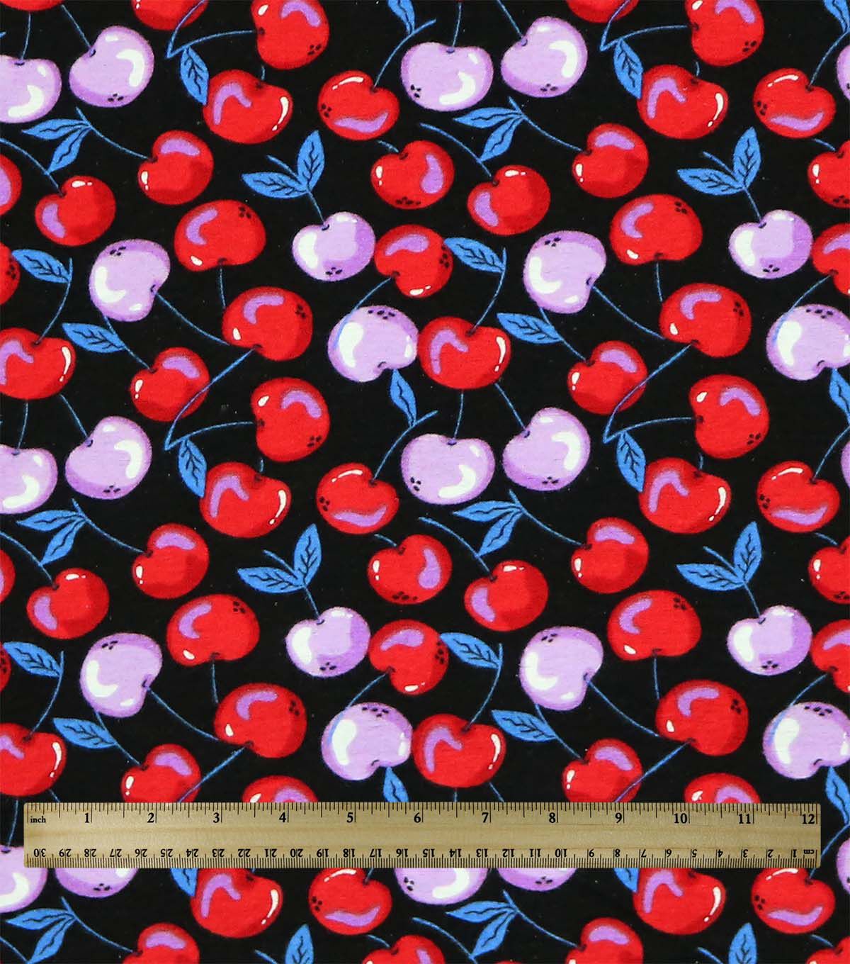 Red & Pink Cherries Super Snuggle Flannel Fabric