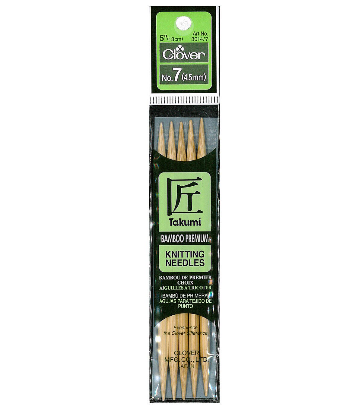 Takumi Bamboo Double Point Knitting Needles 5 5 Pkg Size 7/4.5mm