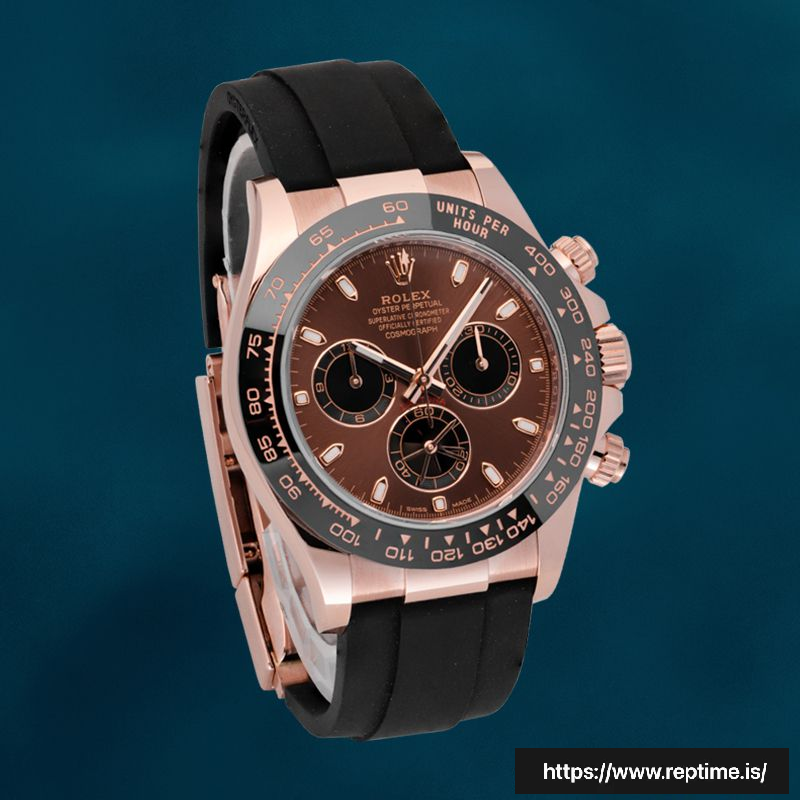 Rolex Daytona Men’s 40mm m116515ln-0041 Rubber Band Rose Gold-tone