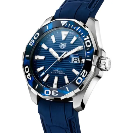 TAG Heuer Aquaracer Men Automatic Blue Rubber Watch WAY201P.FT6178
