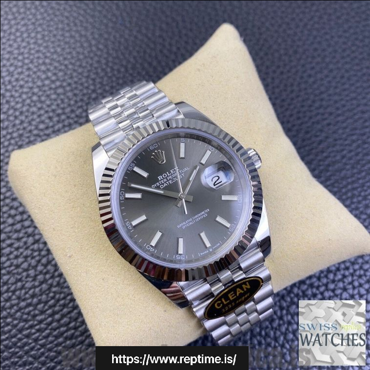ROLEX DATEJUST GRAY DIAL STAINLESS STEEL 41MM SWISS REPLICA m126334.0024