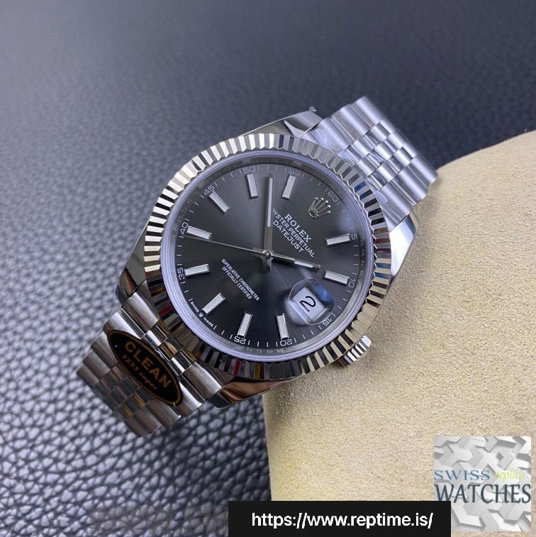 ROLEX DATEJUST GRAY DIAL STAINLESS STEEL 41MM SWISS REPLICA m126334.0024