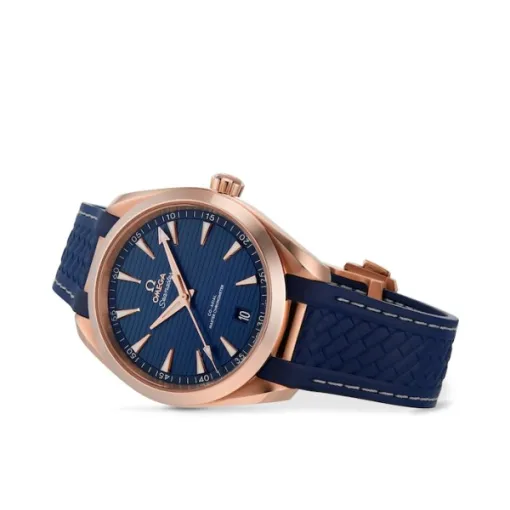 Omega Seamaster Aqua Terra Men Automatic Blue 18ct Rose Gold Watch O22052412103001