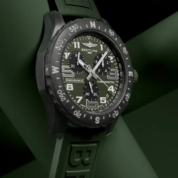 Breitling Endurance Pro Men Quartz Green Rubber Watch X823106B1L1S1