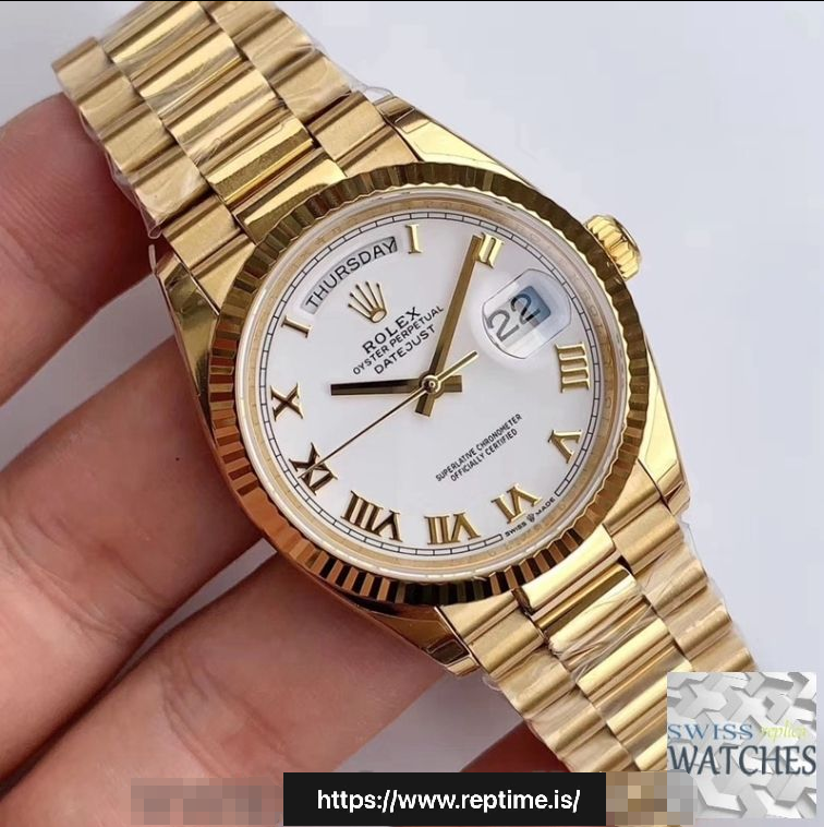 ROLEX DAY DATE WHITE DIAL SAPPHIRE CRYSTAL 36MM SWISS REPLICA m128238.2