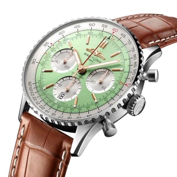 Breitling Navitimer Men Automatic Mint Alligator Watch AB0139211L1P1