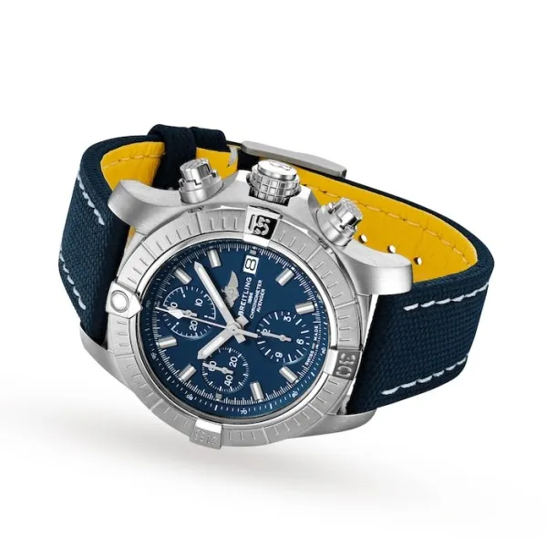 Breitling Avenger Men Automatic Blue Leather Watch A13385101C1X2