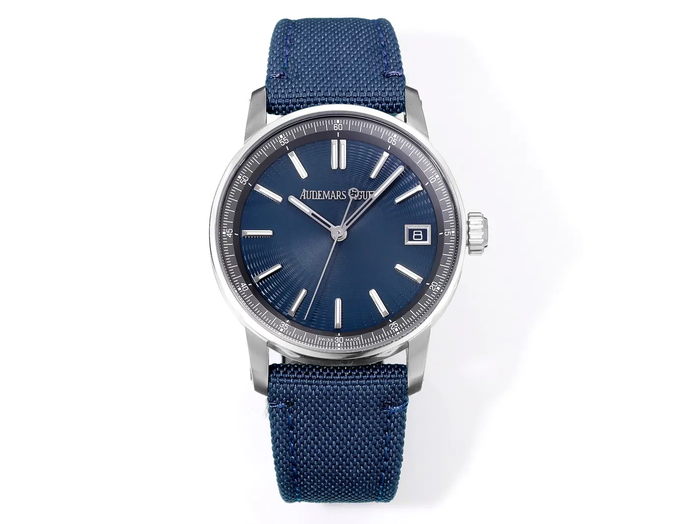 watch Audemars Piguete CODE 11.59 Automatic Watch Night Blue Dial, Stainless Steel Case, Blue Fabric Strap, 41mm