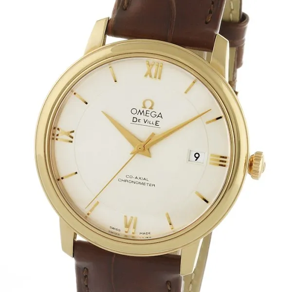 Omega De Ville Men Automatic Silver Leather Watch O42453402002001