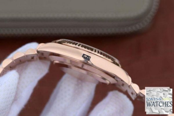 ROLEX DAY DATE BROWN DIAL 18K ROSE GOLD 40MM SWISS REPLICA 228235.9