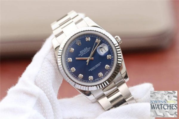 ROLEX DATEJUST BLUE DIAL STAINLESS STEEL 41MM SWISS REPLICA m126334.0015
