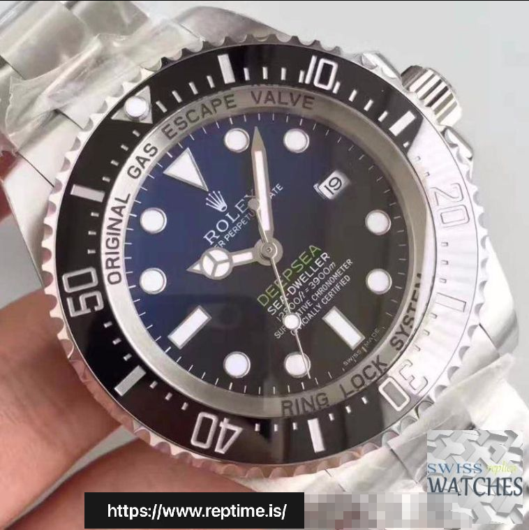 ROLEX DEEPSEA BLACK DIAL STAINLESS STEEL 44MM SWISS REPLICA 116660.4