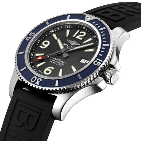 Breitling Superocean Men Automatic Black Rubber Watch A173678A1B1S1