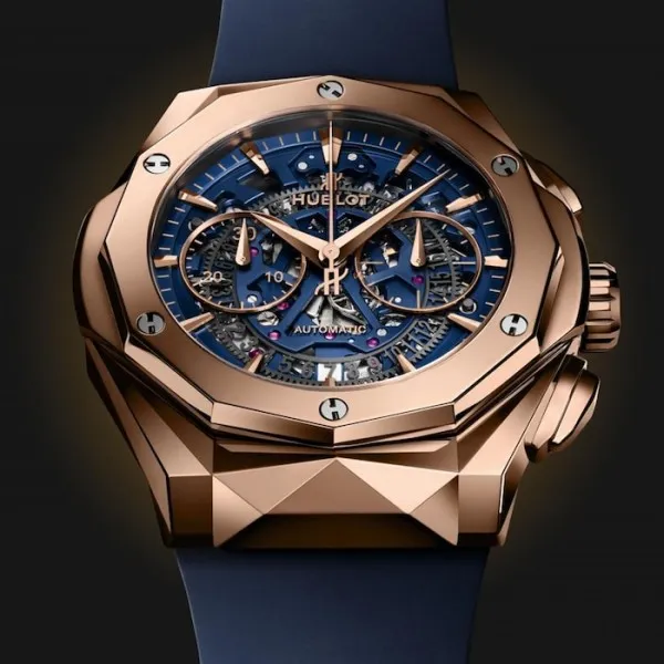 Hublot Classic Fusion Men Automatic Blue Rubber Watch 525.OX.5180.RX.ORL21