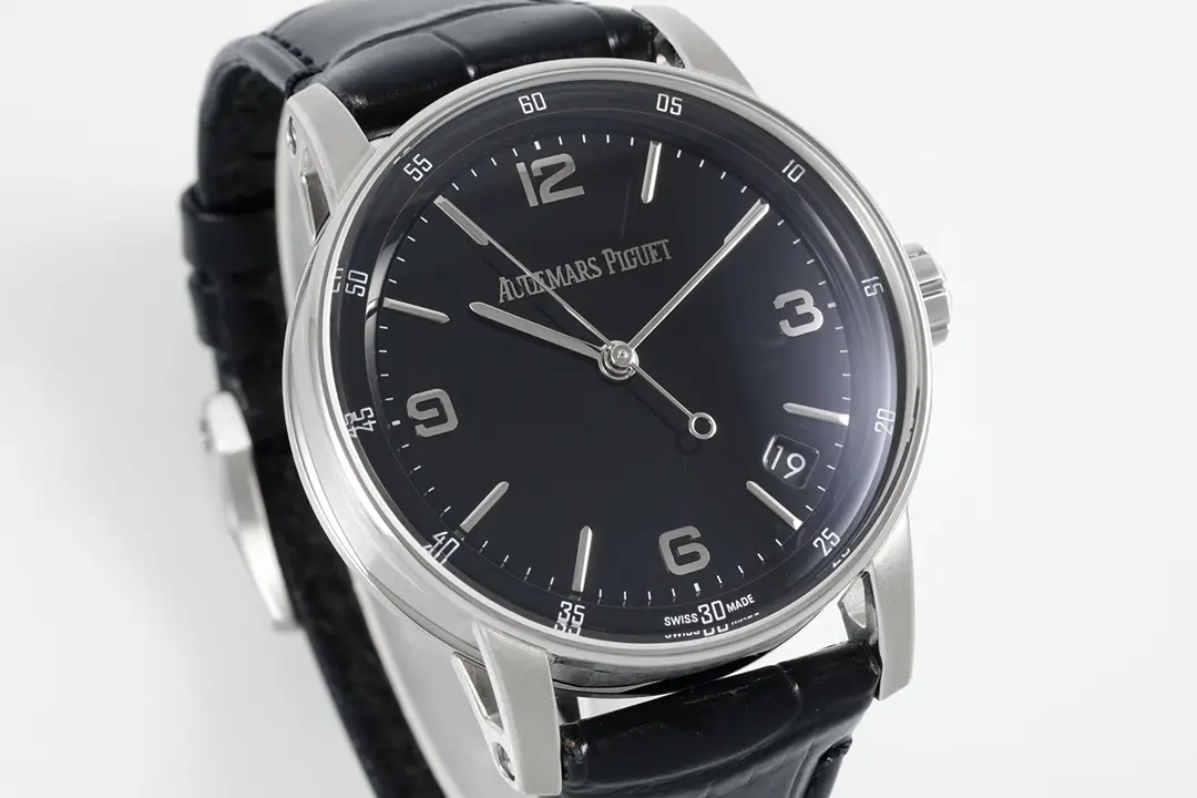 watch Audemars Piguet CODE 11.59 Blue Dial Three-Hand Automatic Watch 41mm Stainless Steel Case with Black Leather Strap