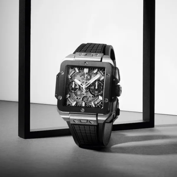 Hublot Square Bang Men Automatic Skeleton Rubber Watch 821.NM.0170.RX