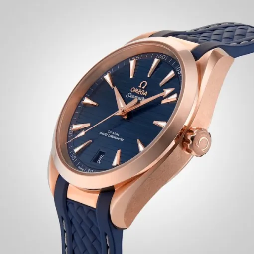 Omega Seamaster Aqua Terra Men Automatic Blue 18ct Rose Gold Watch O22052412103001