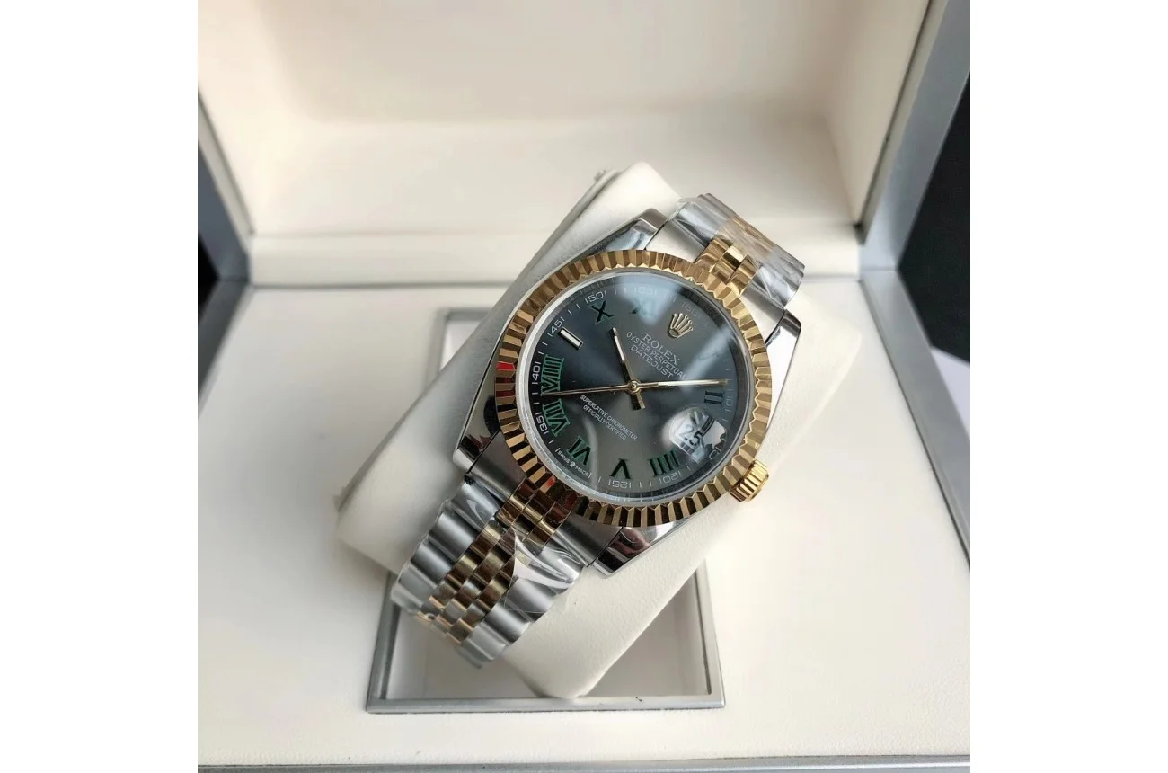Couple Watches Rolex Datejust 36/28mm RG/SS Jub Grey/Rmn