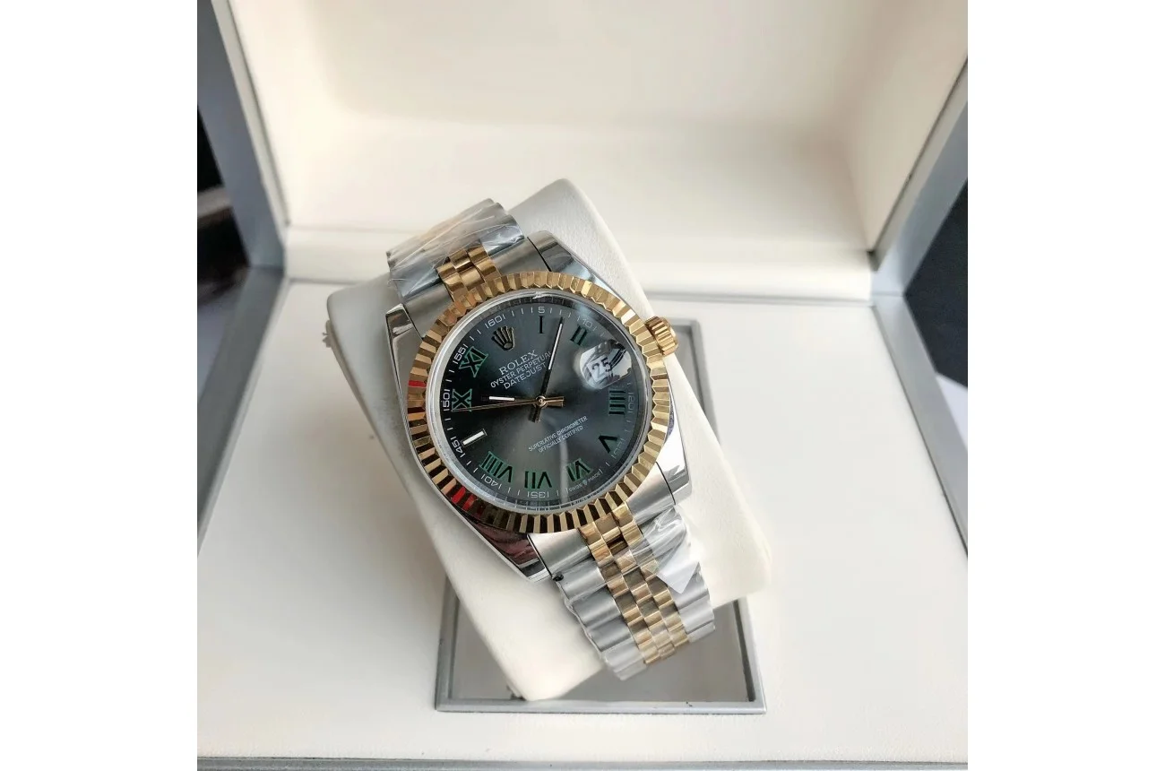 Couple Watches Rolex Datejust 36/28mm RG/SS Jub Grey/Rmn