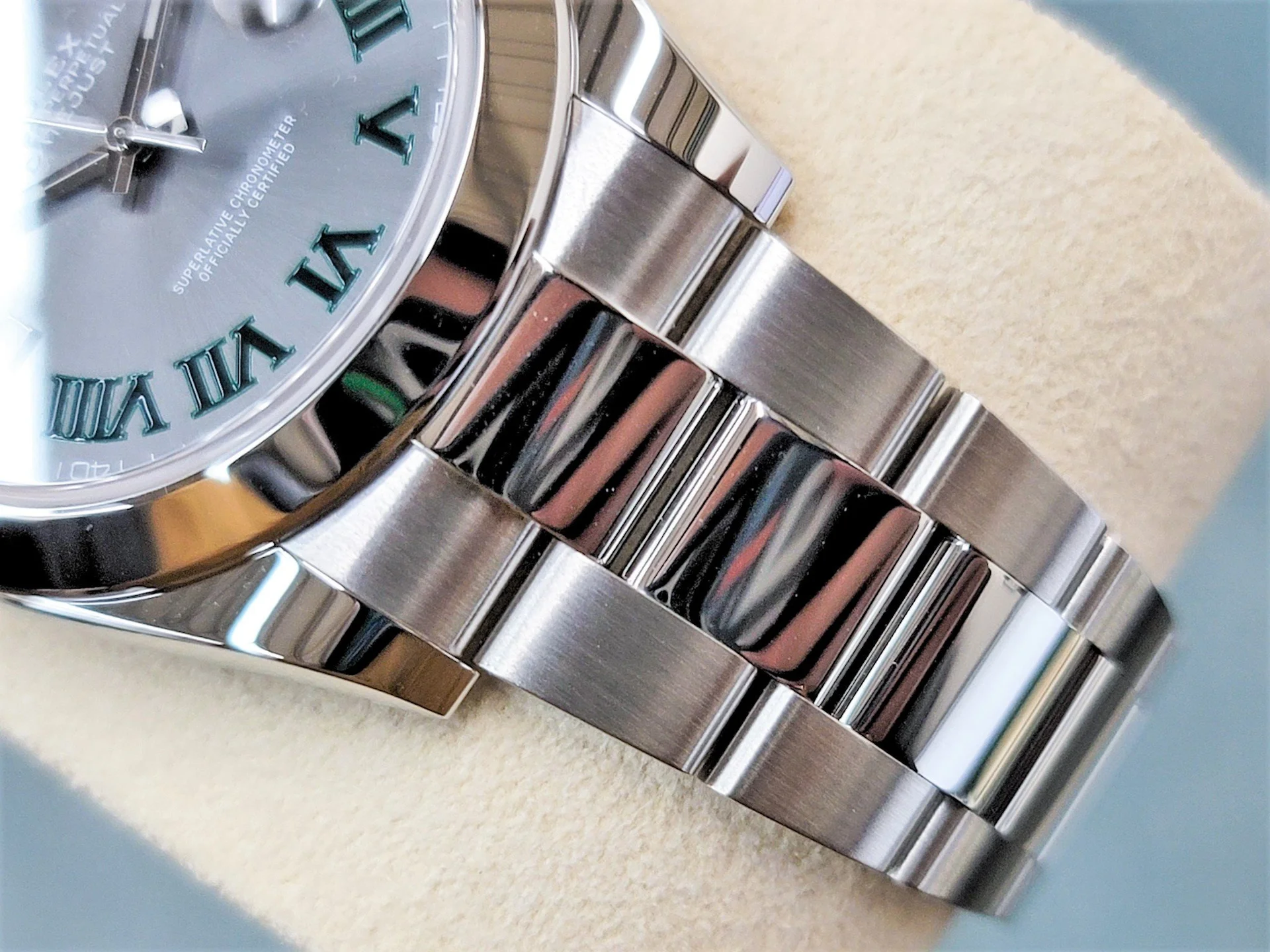 Superclone Rolex Datejust 41mm Rhodium Dial 126300 Wimbledon Oyster