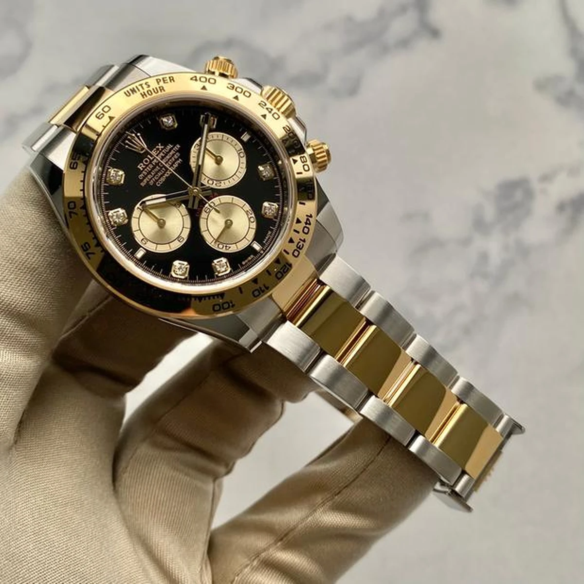 Superclone Rolex Daytona Black Diamond Dial 126503