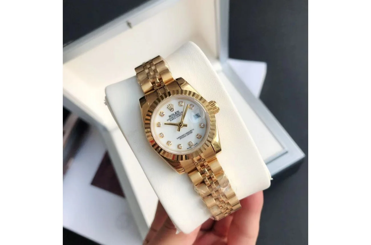 Couple Watches Rolex Datejust 36/28mm RG/RG Jub White/Dial