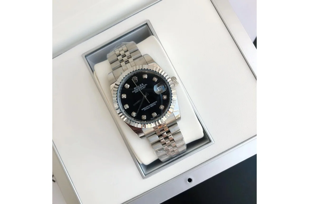 Couple Watches Rolex Datejust 36/28mm SS/SS Jub Black/Dial
