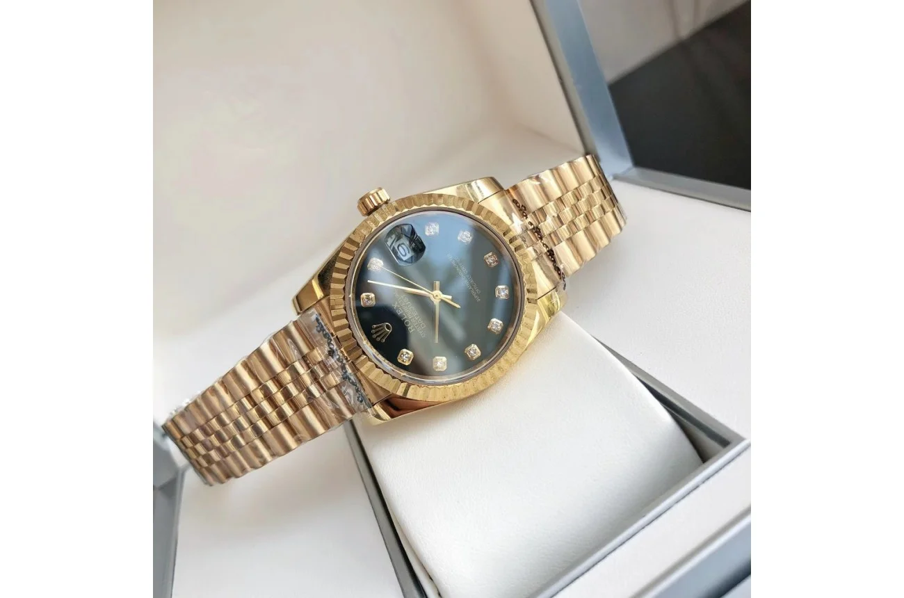 Couple Watches Rolex Datejust 36/28mm RG/RG Jub Black/Dial