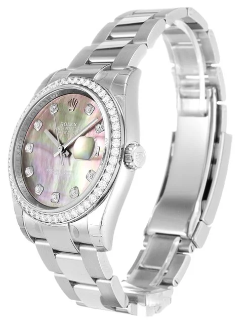 Rolex Datejust 36mm Mother of Pearl   Black Dial 116244